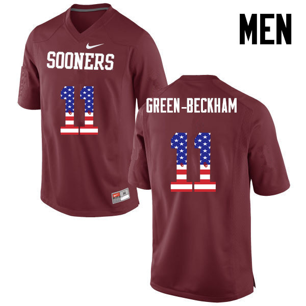 Men Oklahoma Sooners #11 Dorial Green-Beckham College Football USA Flag Fashion Jerseys-Crimson